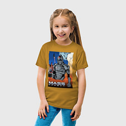 Футболка хлопковая детская Mass Effect N7 - Warrior, цвет: горчичный — фото 2
