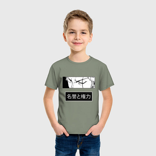 Детская футболка Взгляд Зоро - Вон пис / Авокадо – фото 3