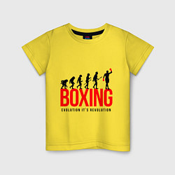 Футболка хлопковая детская Boxing evolution, цвет: желтый