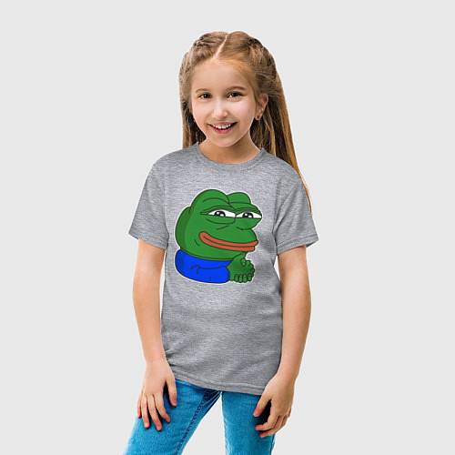 Детская футболка Лягушонок Пепе хитрый / Меланж – фото 4