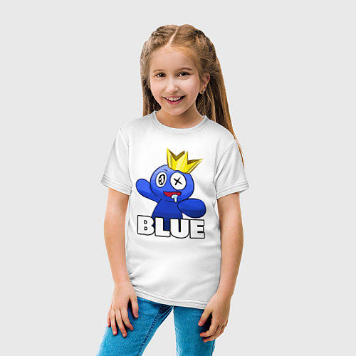 Детская футболка Радужные друзья веселый Синий / Белый – фото 4
