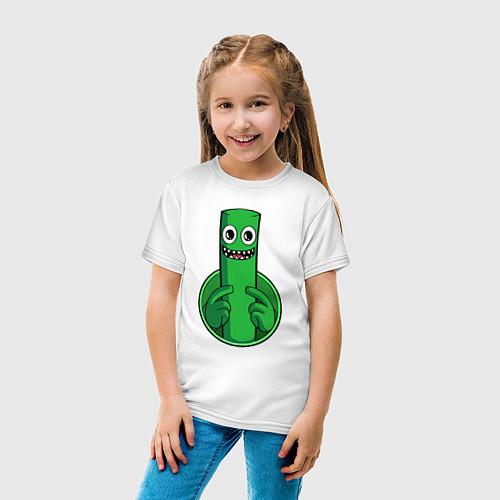 Детская футболка Радужные друзья: Зеленый / Белый – фото 4