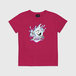 Детская футболка Cyberpunk 2077 neon samurai glitch art