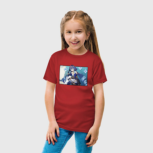 Детская футболка Лайла Геншин импакт / Красный – фото 4