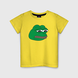 Футболка хлопковая детская Лягушонок Пепе-Frog Pepe, цвет: желтый