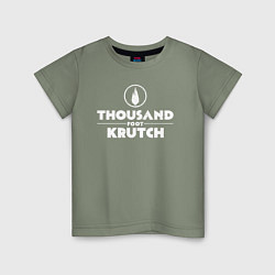 Футболка хлопковая детская Thousand Foot Krutch белое лого, цвет: авокадо