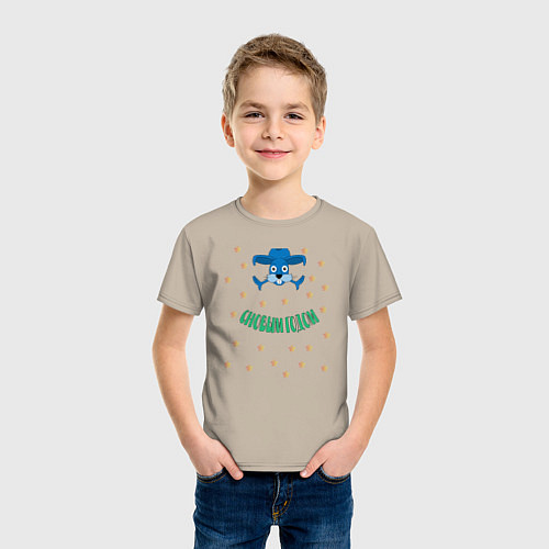 Детская футболка Blue Rabbit      / Миндальный – фото 3