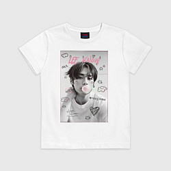 Футболка хлопковая детская Lee Know Stray Kids, цвет: белый