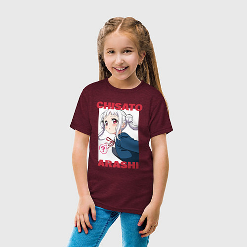 Детская футболка Тисато Араси - Живая любовь Суперзвезда / Меланж-бордовый – фото 4