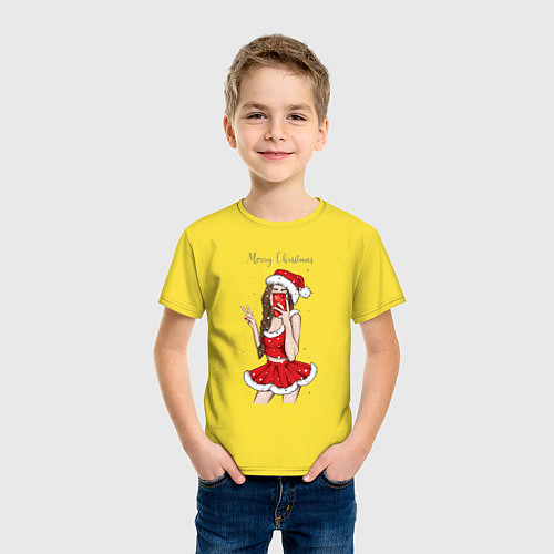 Детская футболка Снегурочка селфи / Желтый – фото 3