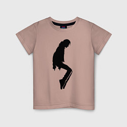 Футболка хлопковая детская Силуэт Майкла Джексона - Minimalism, цвет: пыльно-розовый