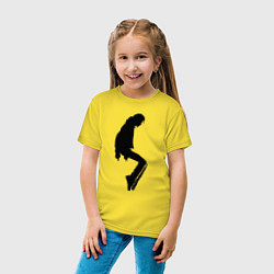 Футболка хлопковая детская Силуэт Майкла Джексона - Minimalism, цвет: желтый — фото 2