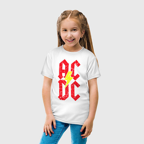 Детская футболка AC DC logo / Белый – фото 4