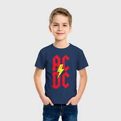 Футболка хлопковая детская AC DC logo, цвет: тёмно-синий — фото 2