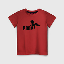 Футболка хлопковая детская Пони вместо пумы, цвет: красный