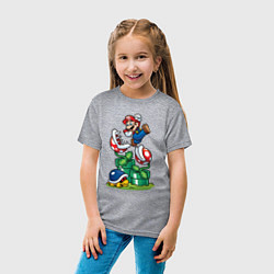 Футболка хлопковая детская Ретро Марио, цвет: меланж — фото 2