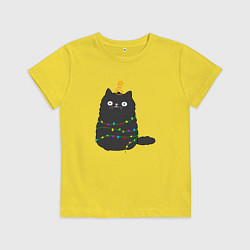 Детская футболка Котик притворился ёлочкой