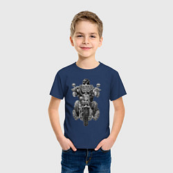 Футболка хлопковая детская Ride biker, цвет: тёмно-синий — фото 2