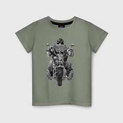 Футболка хлопковая детская Ride biker, цвет: авокадо
