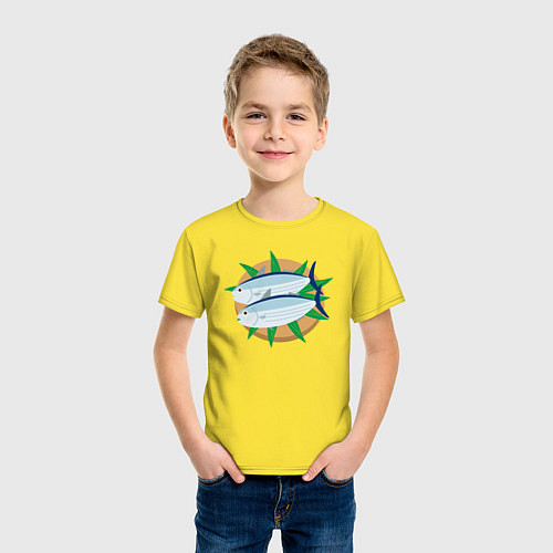 Детская футболка Полосатый тунец / Желтый – фото 3