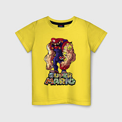 Футболка хлопковая детская Cупер Марио, цвет: желтый