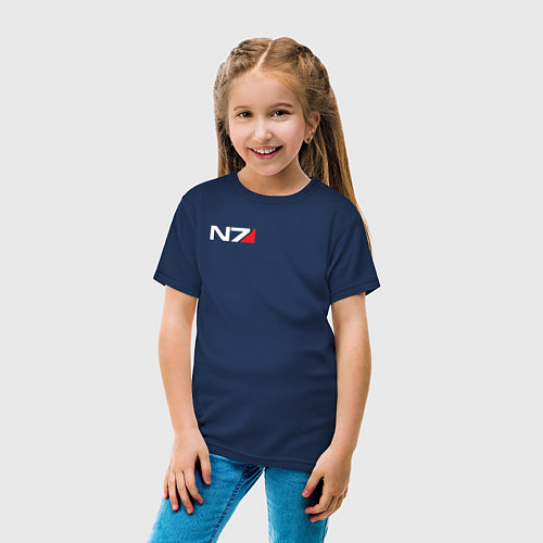 Детская футболка Логотип N7 / Тёмно-синий – фото 4