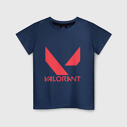 Футболка хлопковая детская Valorant - logo, цвет: тёмно-синий
