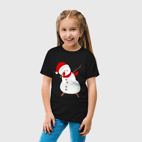 Детская футболка Снеговик дэб / Черный – фото 4