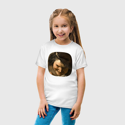 Детская футболка Картина ренессанса - хитрость / Белый – фото 4
