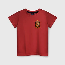 Футболка хлопковая детская Сборная Испании логотип, цвет: красный
