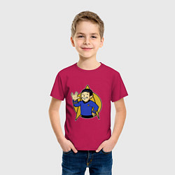 Футболка хлопковая детская Spoke - vault boy, цвет: маджента — фото 2