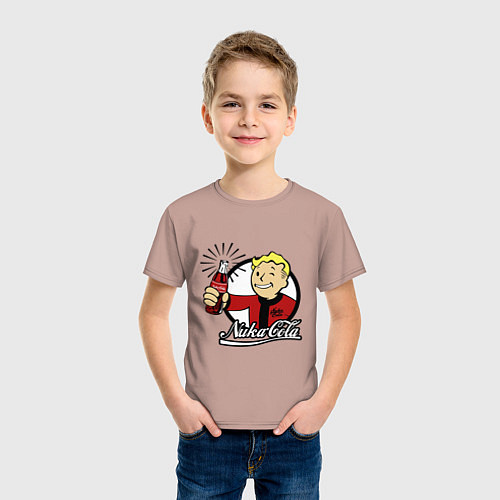 Детская футболка Vault boy - nuka cola / Пыльно-розовый – фото 3