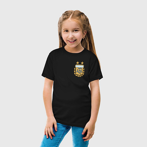 Детская футболка Сборная Аргентины логотип / Черный – фото 4