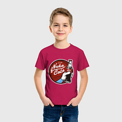 Футболка хлопковая детская Nuka cola sticker, цвет: маджента — фото 2