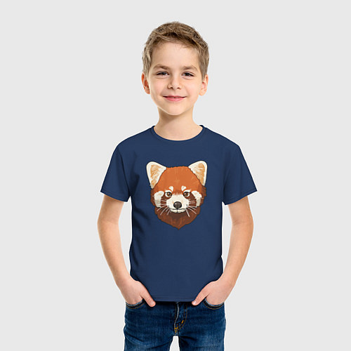 Детская футболка Голова милой красной панды / Тёмно-синий – фото 3
