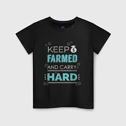 Футболка хлопковая детская Keep Farmed & Carry Hard, цвет: черный