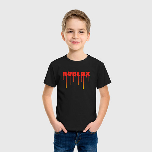 Детская футболка Roblox градиент с подтеками / Черный – фото 3