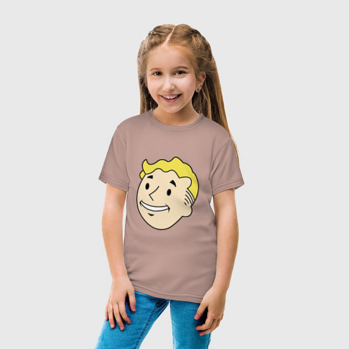 Детская футболка Vault boy head / Пыльно-розовый – фото 4