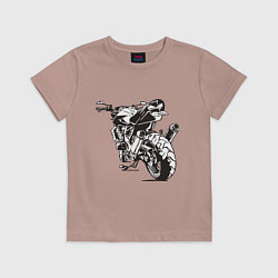 Футболка хлопковая детская Motorcycle, цвет: пыльно-розовый