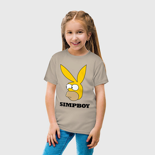 Детская футболка Simpboy - rabbit Homer / Миндальный – фото 4
