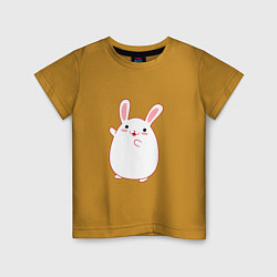 Футболка хлопковая детская Круглый кролик, цвет: горчичный