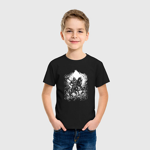 Детская футболка Knight on horseback / Черный – фото 3