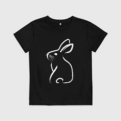 Детская футболка Кролик нарисованный японской кистью
