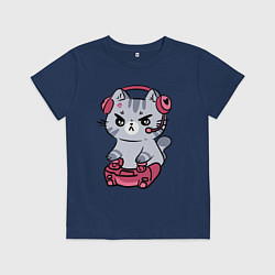 Детская футболка Котёнок заядлый игроман