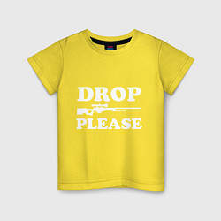 Футболка хлопковая детская Drop AWP Please, цвет: желтый