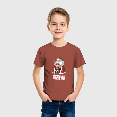 Детская футболка Christmas is coming / Кирпичный – фото 3
