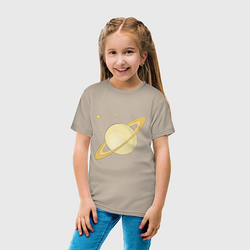 Детская футболка Сатурн / Миндальный – фото 4
