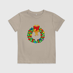 Детская футболка Новогодний мультяшный венок