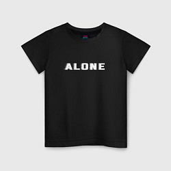 Футболка хлопковая детская Alone, цвет: черный