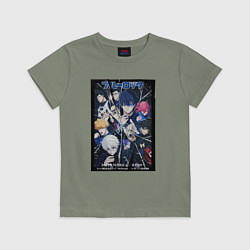 Футболка хлопковая детская Персонажи Синей тюрьмы Блю Лок, цвет: авокадо